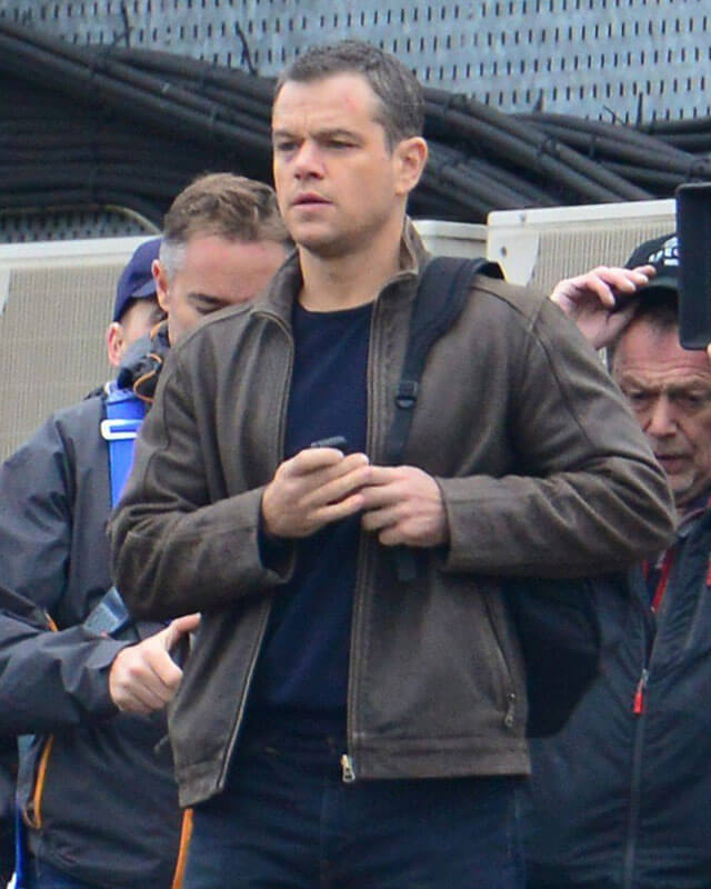 Matt Damon Jason Bourne Brown Real Leather Jacket