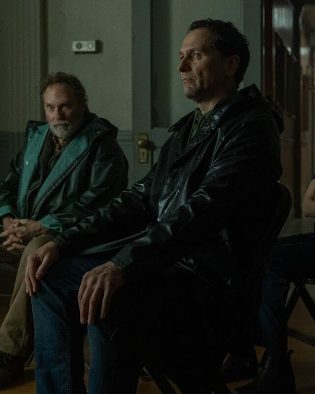 Matthew Rhys Widows Bay Hooded Leather Coat