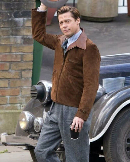 Max Vatan Allied Brown Brad Pitt Jacket