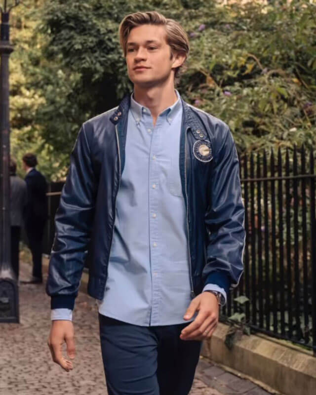 Maxton Hall James Beaufort Blue Leather Jacket S02