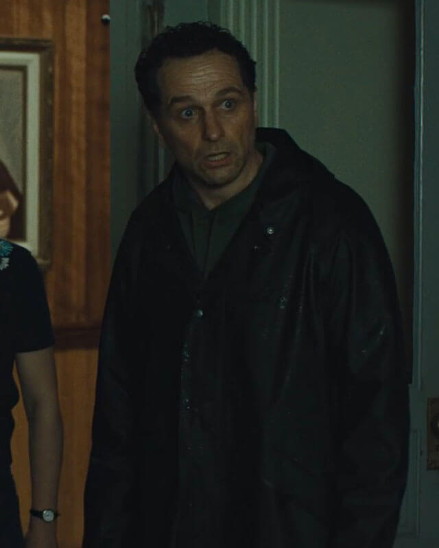 Mayor Widows Bay Matthew Rhys Hooded Leather Coat