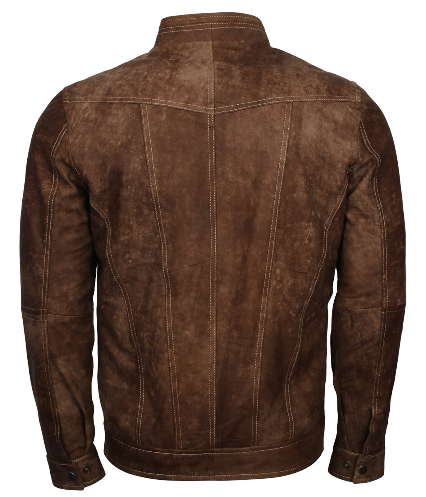 Men Brown Nubuck Biker Leather Jacket