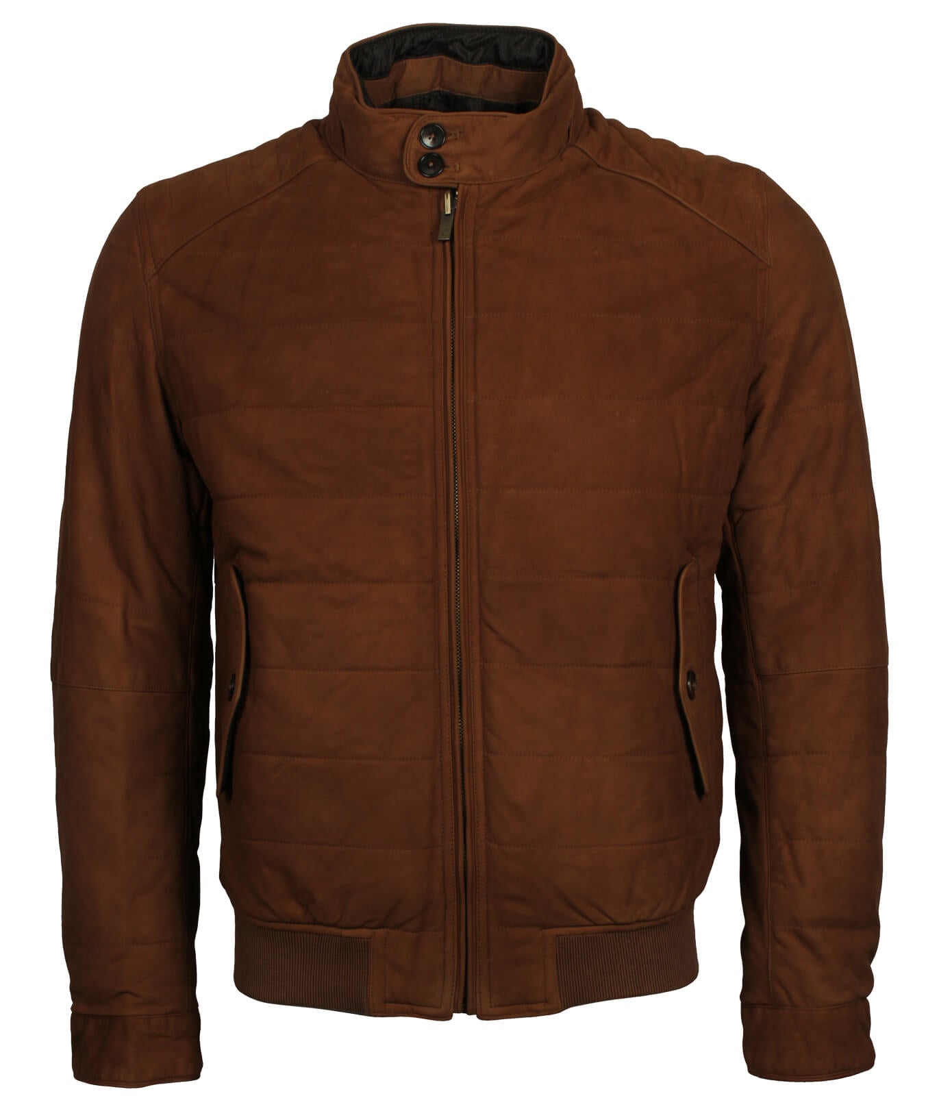 Men Brown Suede Bomber Jacket