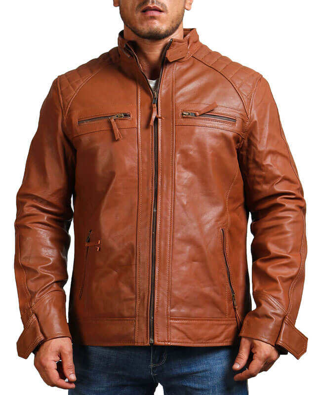 Men Cafe Racer Leather Jacket