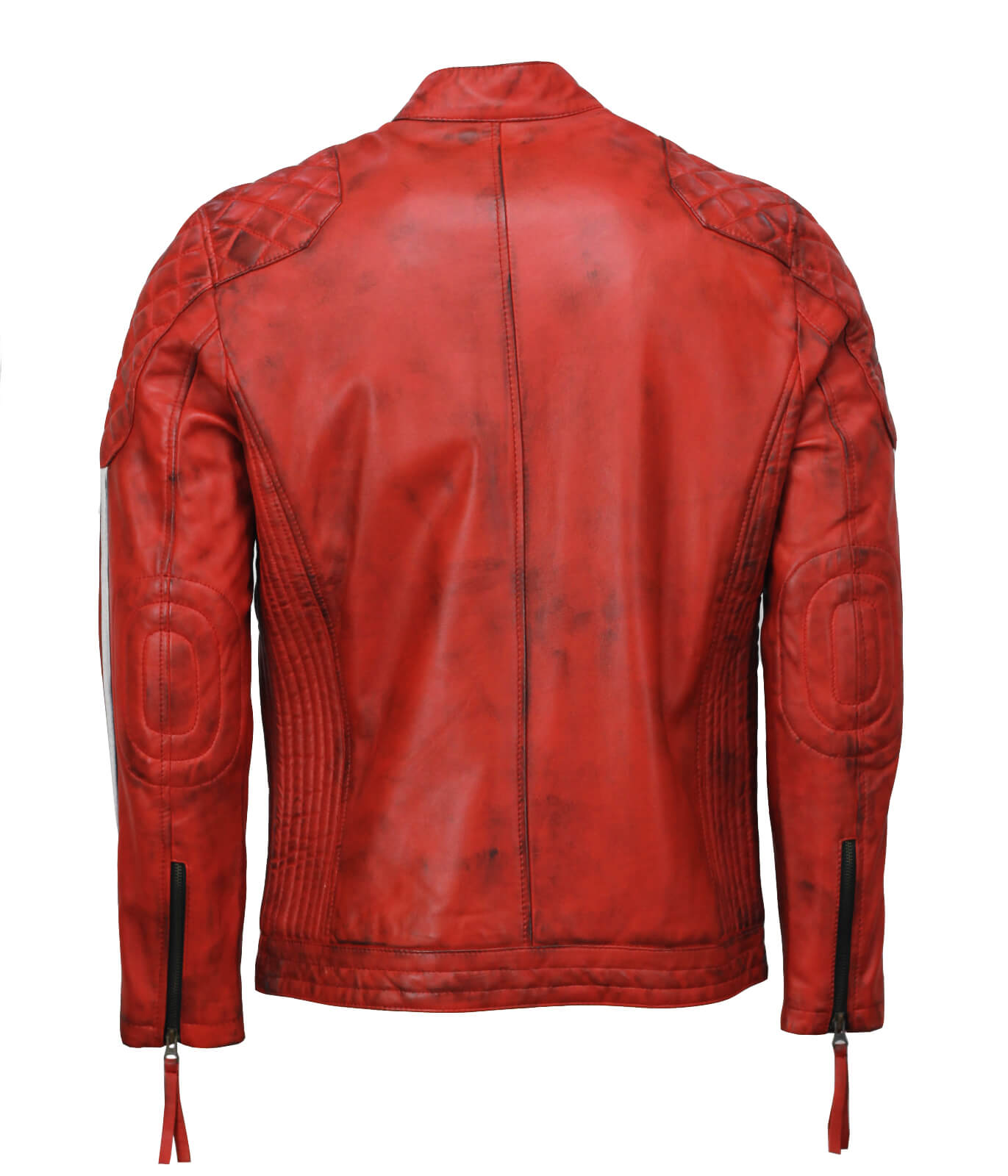 Men Red Motorcycle Leather Jacket