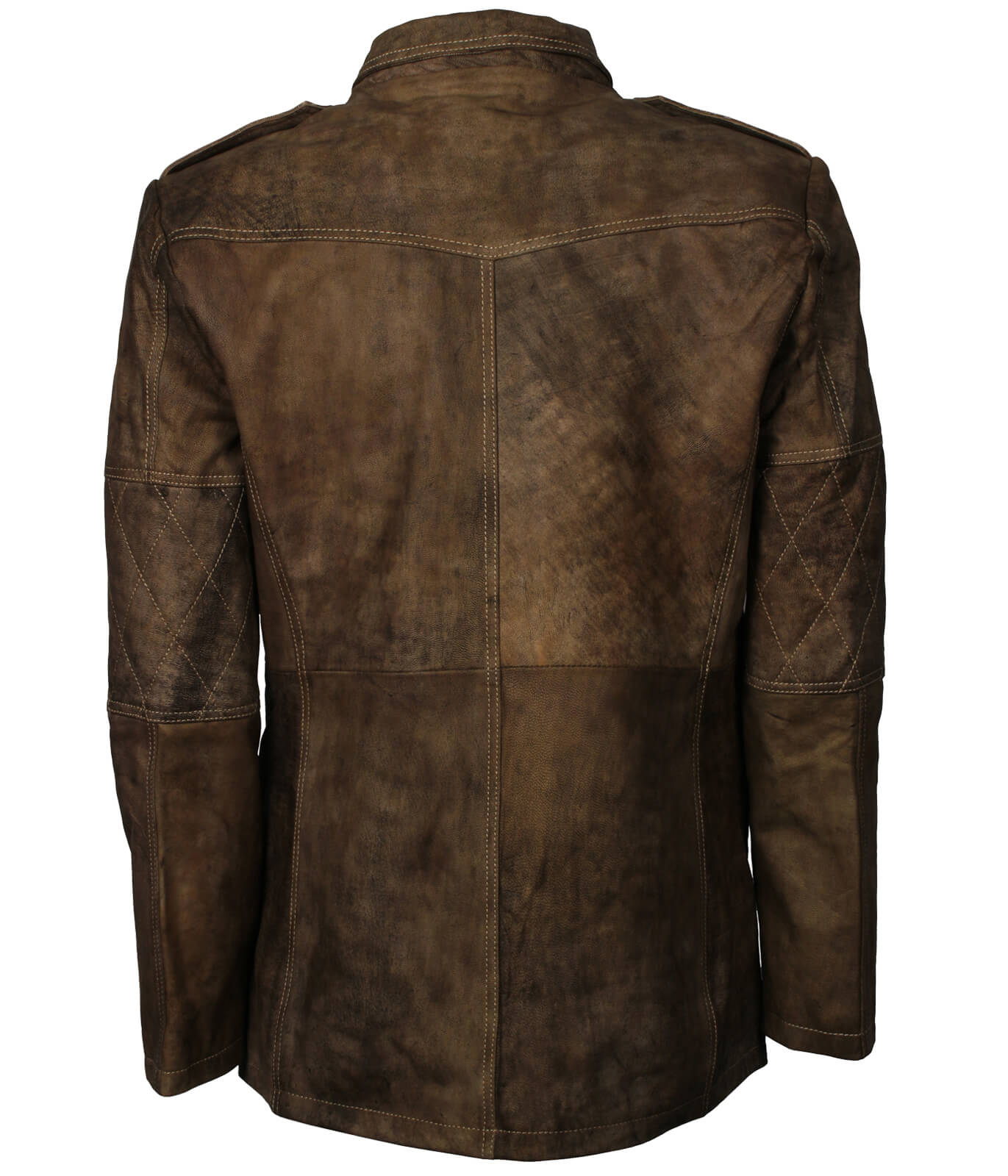 Men WW2 Military Leather Coat