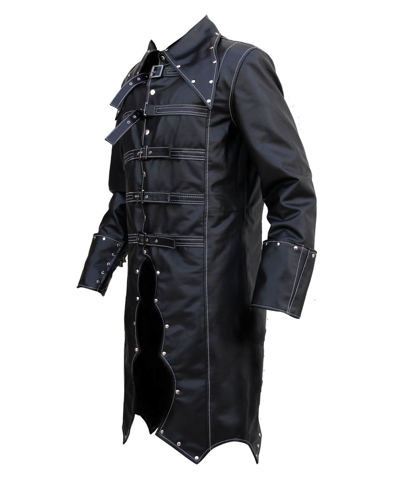 Men Black Goth Long Coat