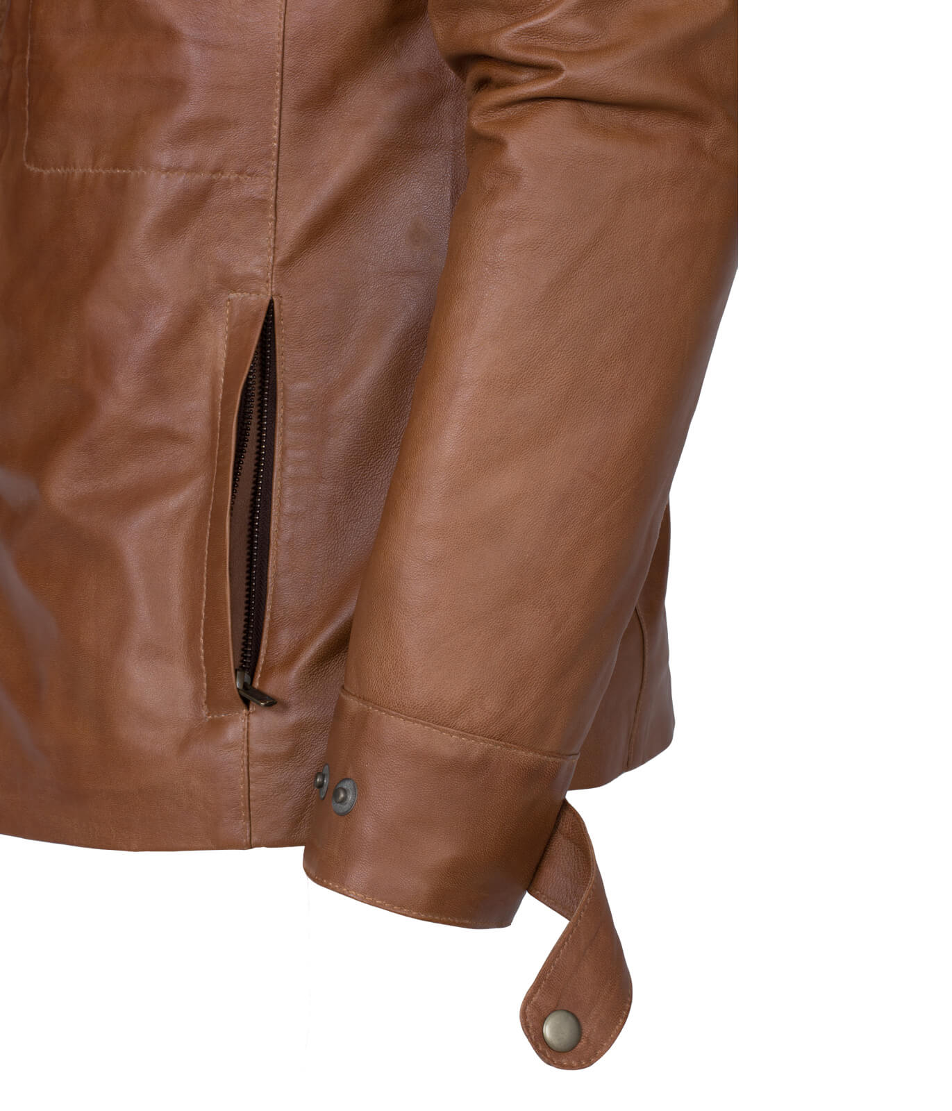 Men  Brown Biker Jacket Sheepskin Fur Lining