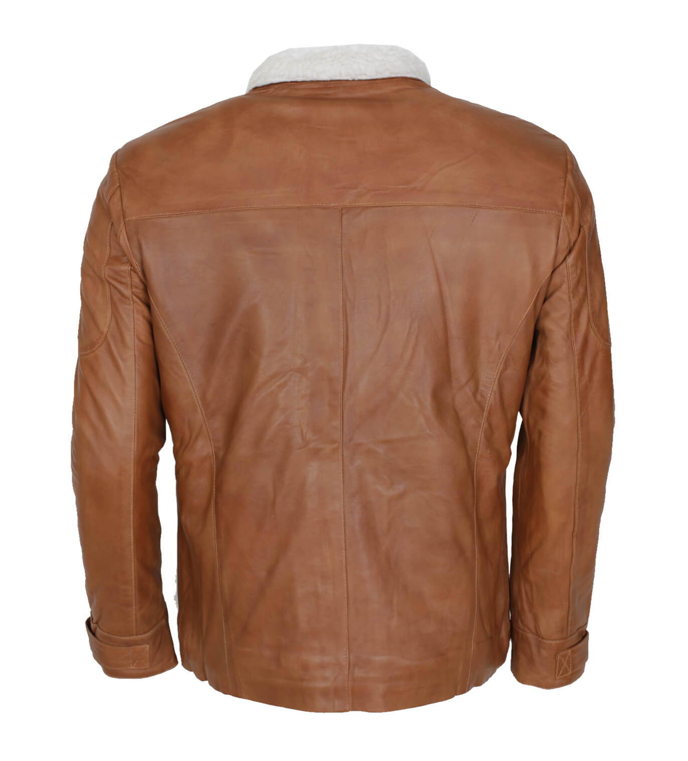 Men Sheepskin Brown Biker Jacket