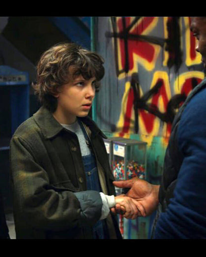 Millie Bobby Brown Stranger Things Striped Jacket