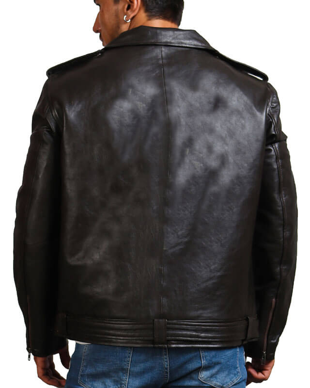 Motorcycle Black Men Genuine Leather Jacket