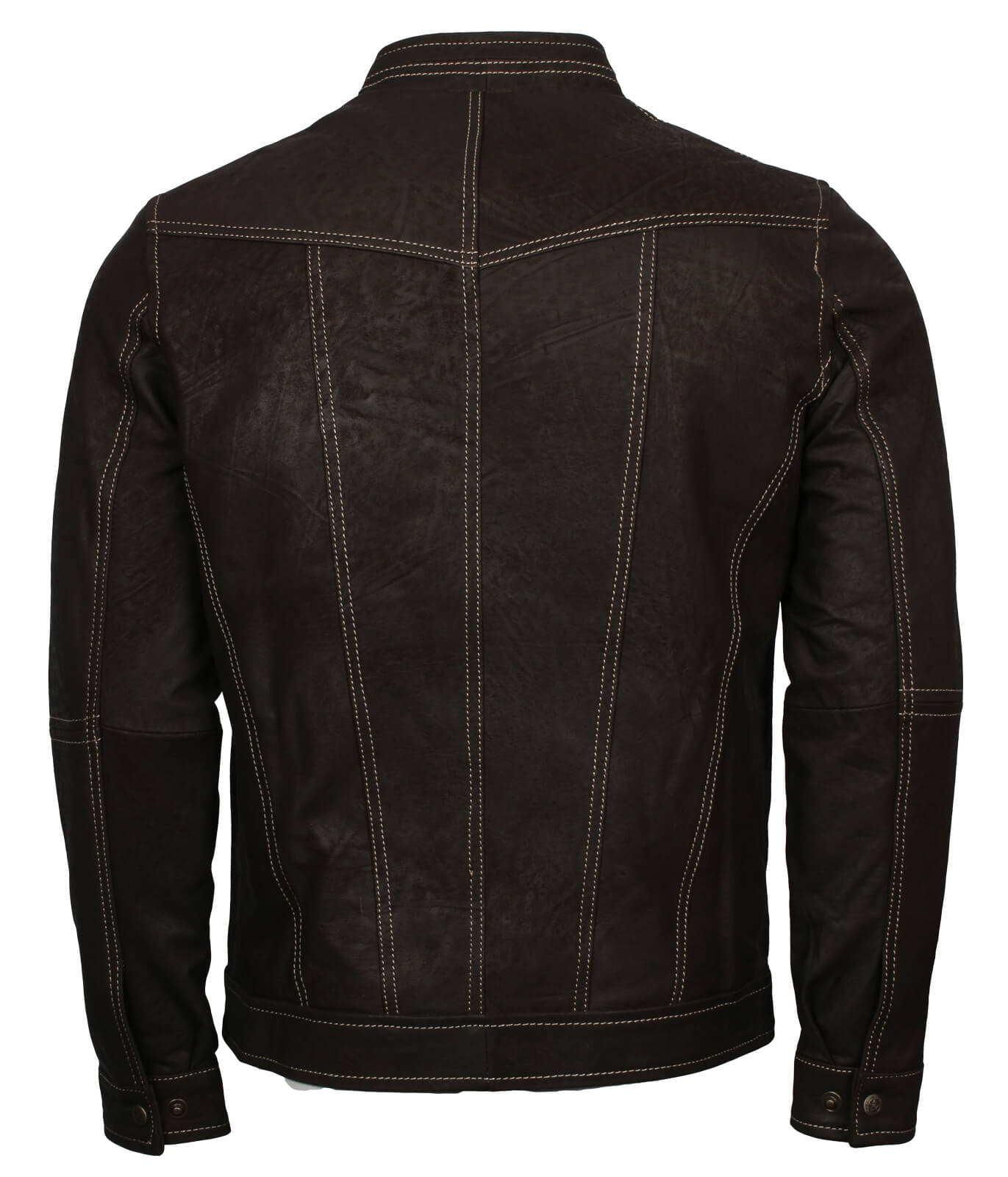 Motorcycle Rough Black Genuine Leather Jacket