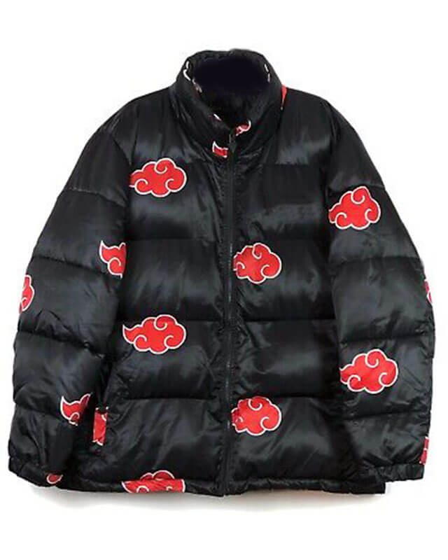 Naruto Akatsuki Black Puffer Jacket – AlexGear