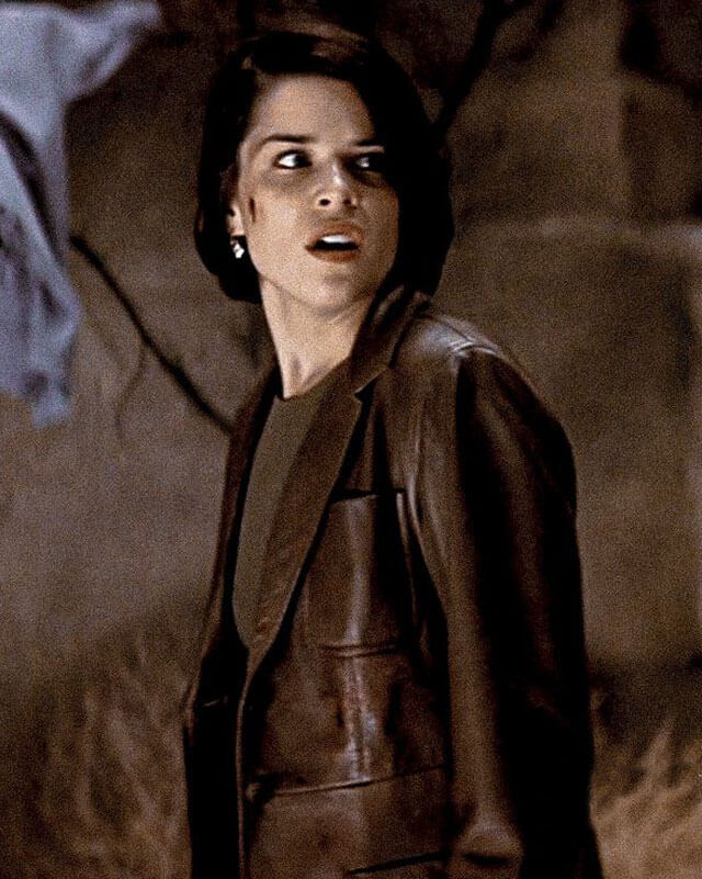 Neve Campbell Scream 2 Brown Leather Blazer