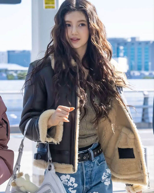 NewJeans Danielle Shearling Leather Jacket