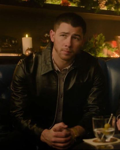 Nick Jonas A Very Jonas Christmas Movie Black Jacket