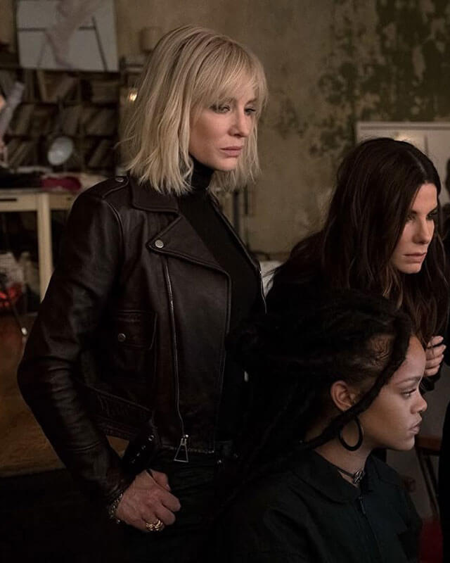 Oceans Eight Cate Blanchett Biker Leather Jacket