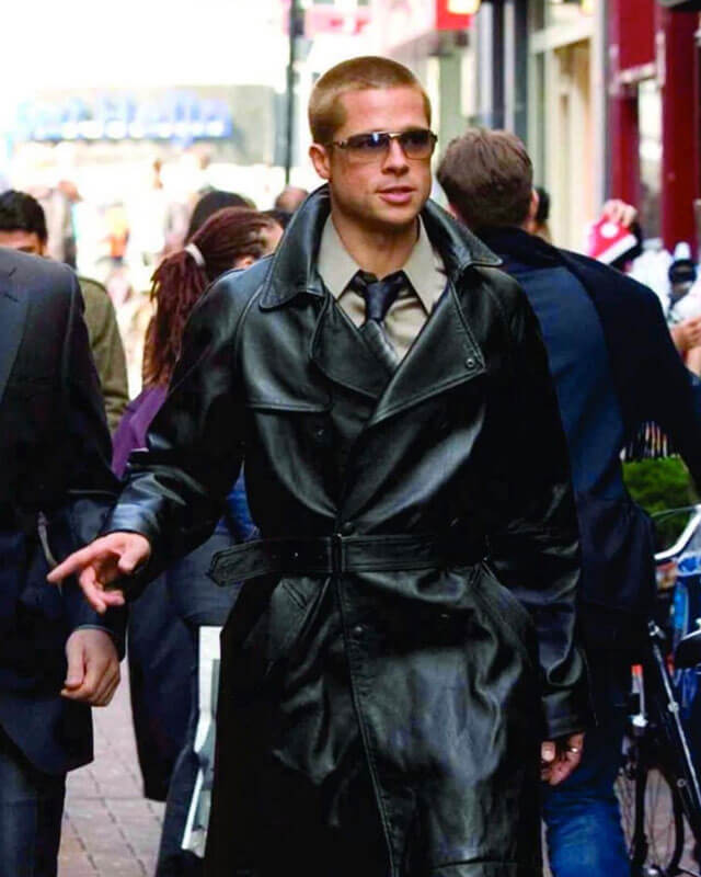Oceans Twelve Brad Pitt Leather Coat
