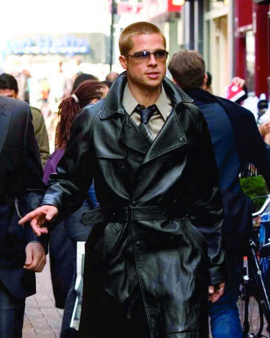 Oceans Twelve Brad Pitt Leather Coat