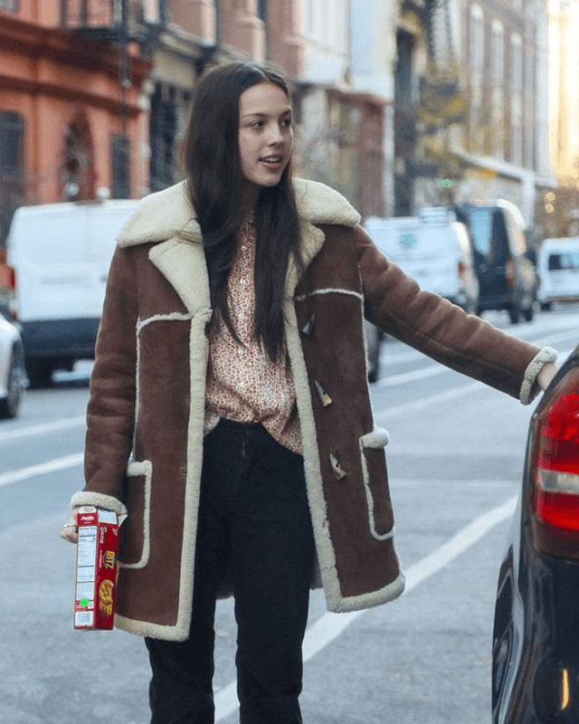 Olivia Rodrigo Brown Shearling Jacket