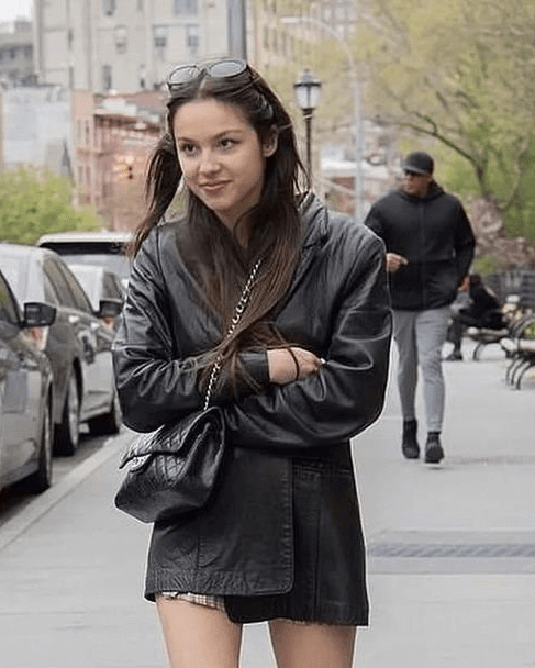 Olivia Rodrigo Black Leather Coat