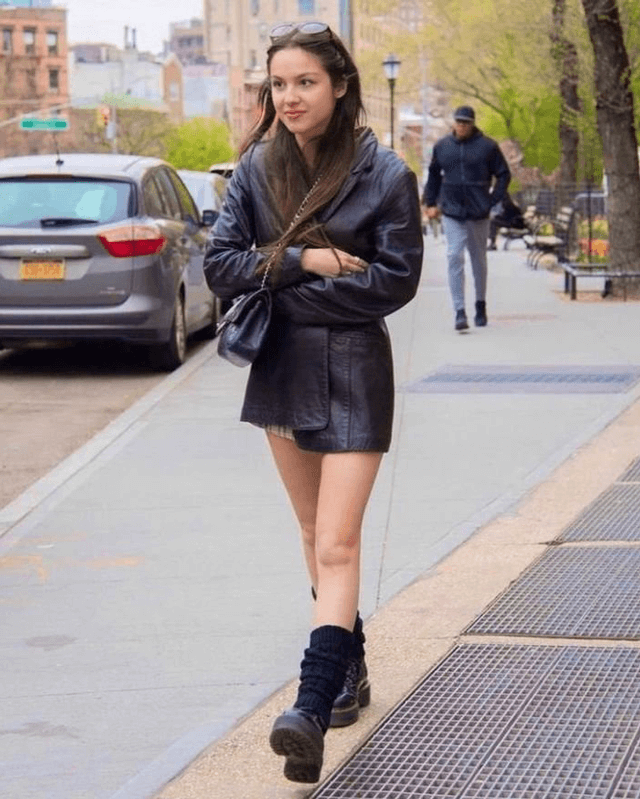 Olivia Rodrigo Leather Black Coat