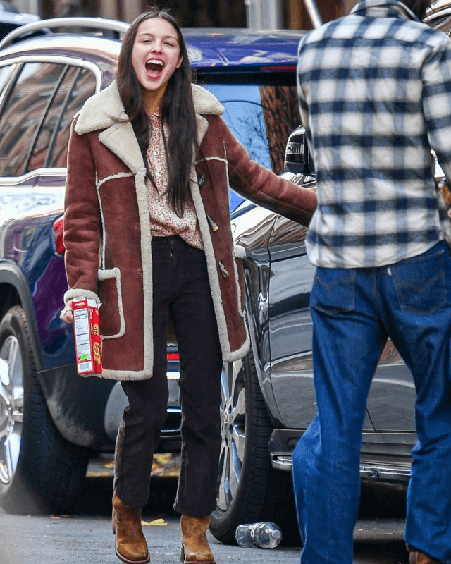 Olivia Rodrigo Shearling Suede Coat