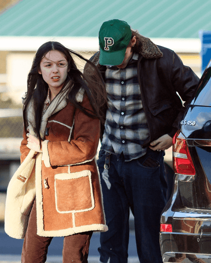 Olivia Rodrigo Suede Shearling Coat