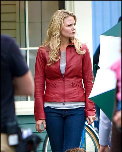 Once Upon A Time Emma Red Leather Jacket