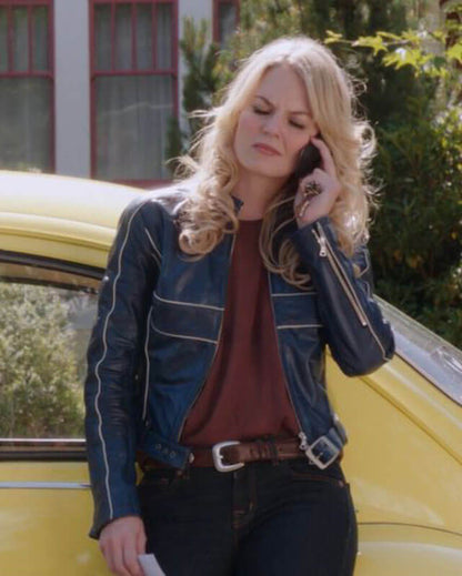 Once Upon A Time Emma Swan Blue Leather Jacket