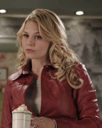 Once Upon A Time Emma Swan Red Real Leather Jacket