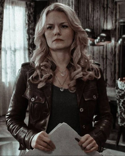 Once Upon A Time Emma Swan Trucker Leather Jacket