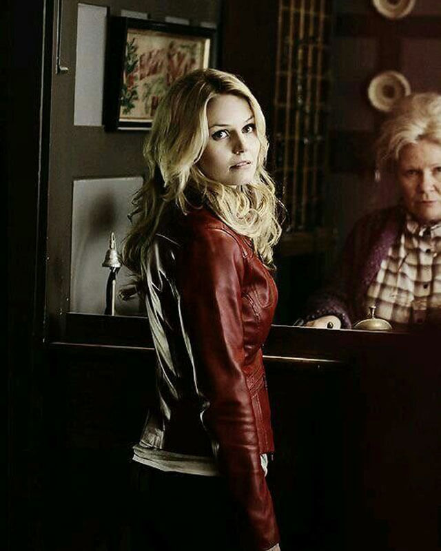 Once Upon a Time Emma Swan Red Leather Jacket - Main Image