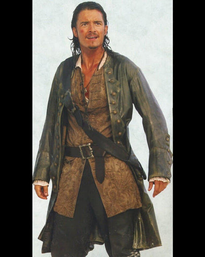 Orlando Bloom Pirates Of The Caribbean Cosplay Leather Coat
