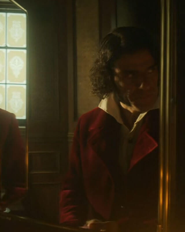 Oscar Isaac Frankenstein Maroon Velvet Coat