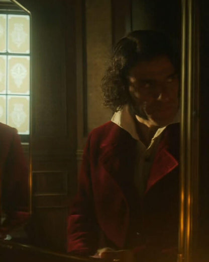 Oscar Isaac Frankenstein Maroon Velvet Coat