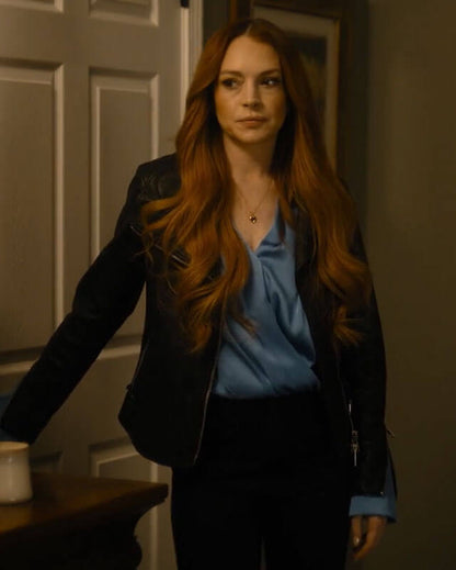 Our Little Secret Lindsay Lohan Biker Leather Jacket