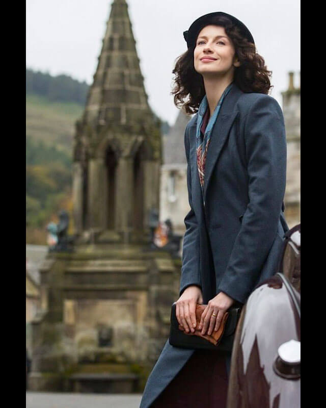 Outlander Claire Fraser Blue Wool Coat