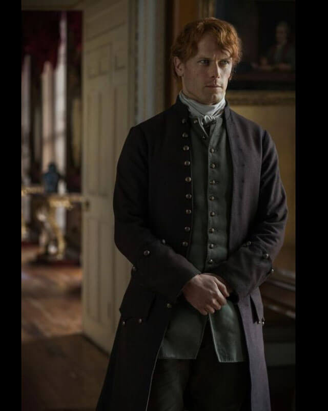 Outlander Jamie Fraser Black Wool Coat S04