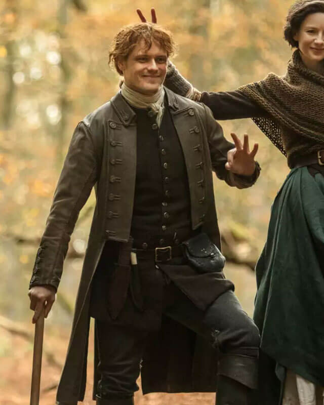 Outlander Jamie Fraser Brown Long Leather Coat