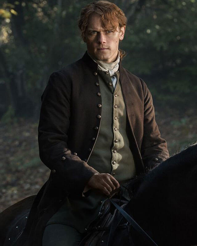 Outlander S04 Sam Heughan Black Coat