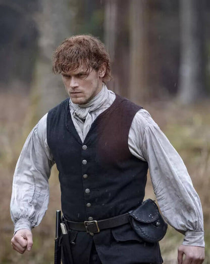 Outlander Sam Heughan Black Vest