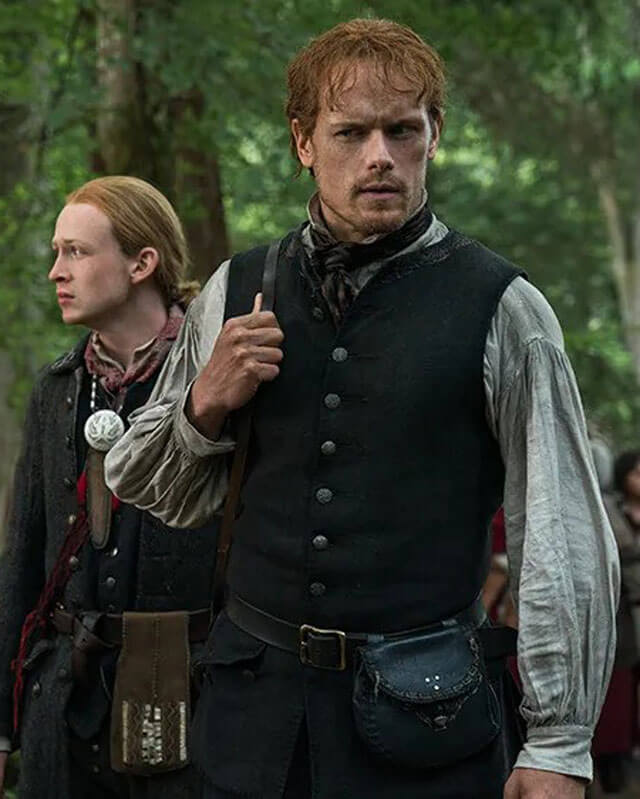 Outlander Sam Heughan Black Wool Vest