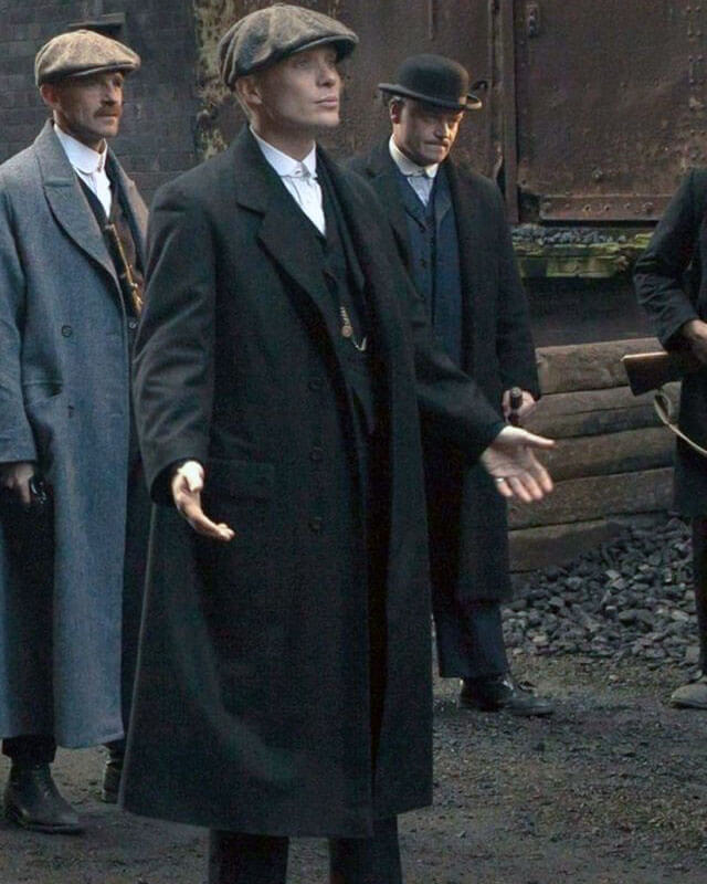 Peaky Blinders Thomas Shelby Black Trench Wool Coat