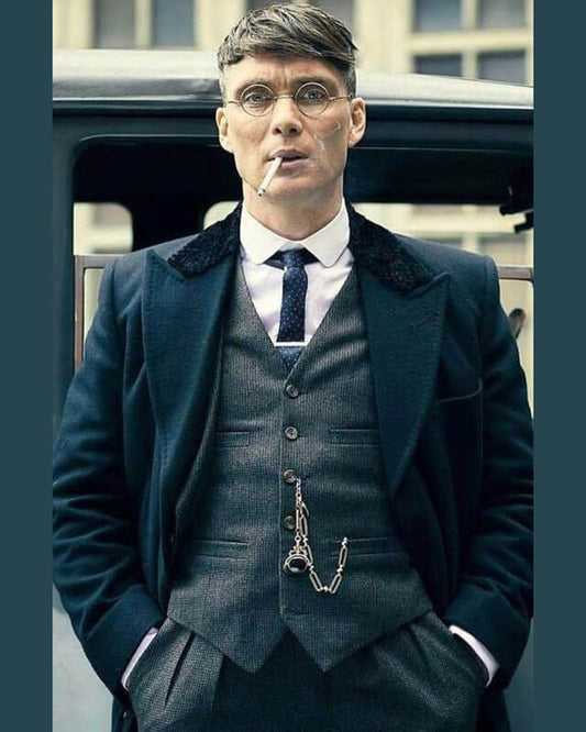Peaky Blinders Thomas Shelby Blue Trench Wool Coat