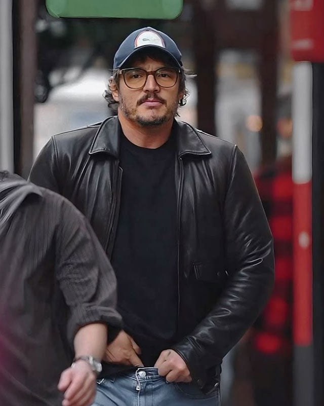 Pedro Pascal Black Genuine Leather Jacket