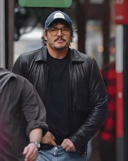 Pedro Pascal Black Genuine Leather Jacket