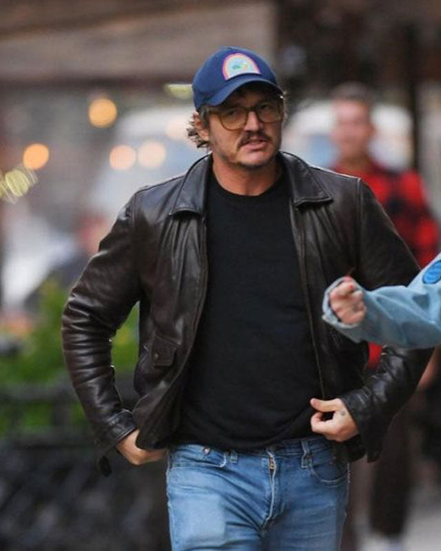 Pedro Pascal Black Real Leather Jacket