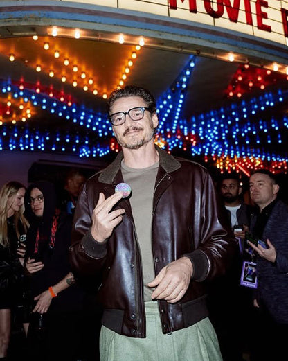 Pedro Pascal Brown Genuine Leather Jacket
