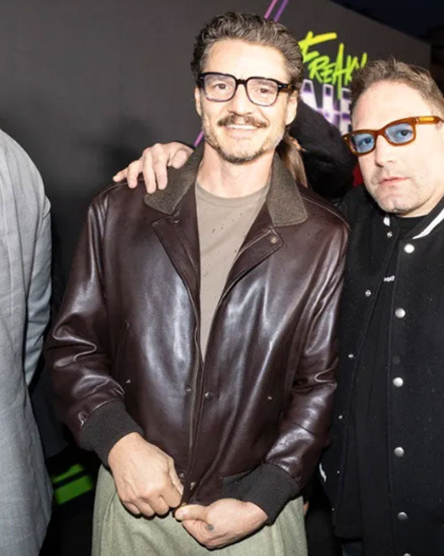 Pedro Pascal Dark Brown Genuine Leather Jacket